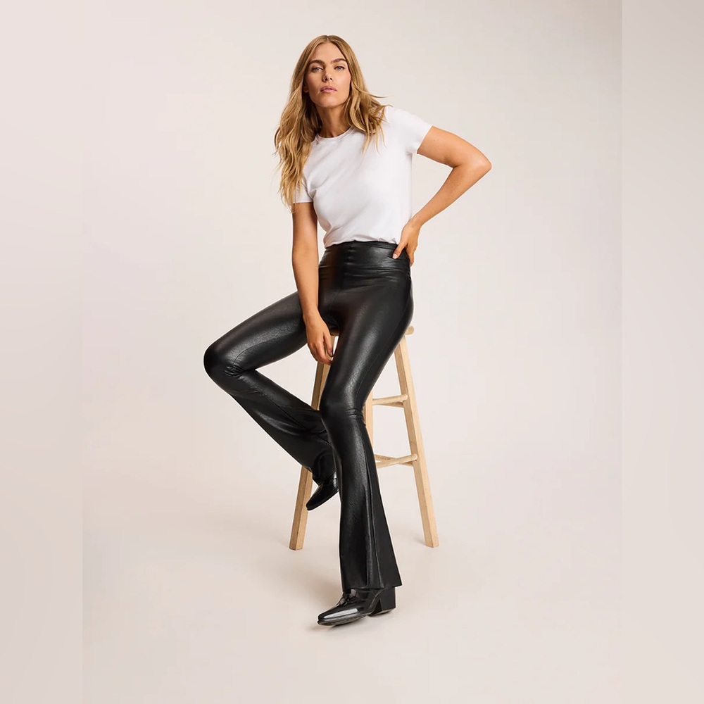 Commando Faux Leather Flare‎ Pebbled Leggings.